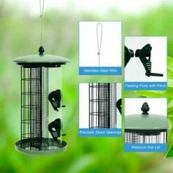 Brand new ✨ Costway 3-in-1 Metal Hanging Wild Bird Feeder Outdoor w/ 4 Feeding Ports & Perches 👍 -Garden Decor Shop unnamed file 14386