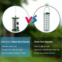 Brand new ✨ Costway 3-in-1 Metal Hanging Wild Bird Feeder Outdoor w/ 4 Feeding Ports & Perches 👍 -Garden Decor Shop unnamed file 14387