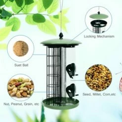 Brand new ✨ Costway 3-in-1 Metal Hanging Wild Bird Feeder Outdoor w/ 4 Feeding Ports & Perches 👍 -Garden Decor Shop unnamed file 14388