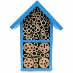 Outlet ✨ Bright Creations Blue Wood Hive Mason Bee Houses Insect Home for Garden (7.4 x 10.15 x 4.65 Inches) 😍 -Garden Decor Shop unnamed file 1461