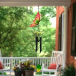 Cheap π Northlight 19" Red Metal Butterfly Outdoor Garden Windchime β