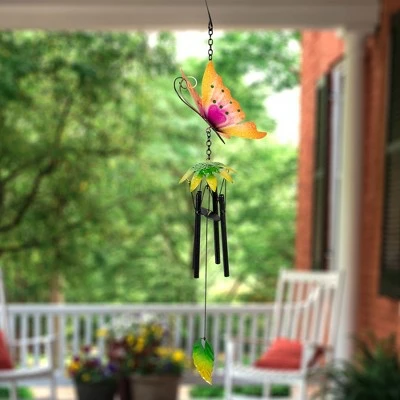 Outlet π₯° Northlight 19" Orange Metal Butterfly Outdoor Garden Windchime π₯° 3 Outlet π₯° Northlight 19" Orange Metal Butterfly Outdoor Garden Windchime π₯°