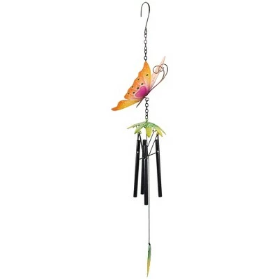 Outlet π₯° Northlight 19" Orange Metal Butterfly Outdoor Garden Windchime π₯° 4 Outlet π₯° Northlight 19" Orange Metal Butterfly Outdoor Garden Windchime π₯° - Image 2