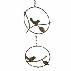 Cheap 🛒 Home & Garden 54.0" Bird On Branch Rain Chain Bell Wind Chime Ganz - Bells And Wind Chimes 🔥