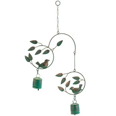 Promo β€οΈ Wind & Weather Metal Birds and Bells Wind Chime with Green Over Gold Patina-Like Finish π 4 Promo β€οΈ Wind & Weather Metal Birds and Bells Wind Chime with Green Over Gold Patina-Like Finish π - Image 2