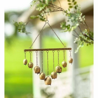 Brand new π€© Wind & Weather Handcrafted Nine Metal Bells Wind Chime with Antiqued Golden Finish π€© 3 Brand new π€© Wind & Weather Handcrafted Nine Metal Bells Wind Chime with Antiqued Golden Finish π€©