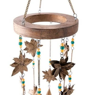 Wholesale π― Wind & Weather Beaded Antiqued Bronze-Colored Poinsettia Blossom Wind Chime βοΈ 3 Wholesale π― Wind & Weather Beaded Antiqued Bronze-Colored Poinsettia Blossom Wind Chime βοΈ - Image 2