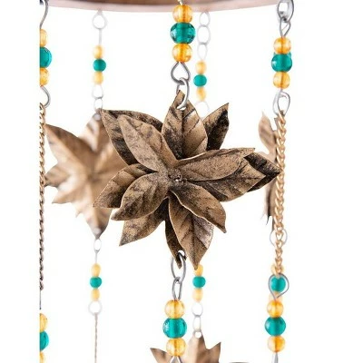 Wholesale π― Wind & Weather Beaded Antiqued Bronze-Colored Poinsettia Blossom Wind Chime βοΈ 4 Wholesale π― Wind & Weather Beaded Antiqued Bronze-Colored Poinsettia Blossom Wind Chime βοΈ - Image 3