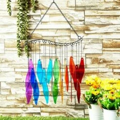 Hot Sale 😉 Okuna Outpost Rainbow Wind Chimes for Outdoor or Indoor Decor (11.22 x 18.9 Inches) 🧨 -Garden Decor Shop unnamed file 1694