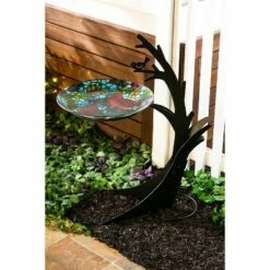 Hot Sale 👏 Evergreen Garden 36"H Metal Birdbath Stand Tree 🥰