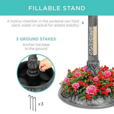 Brand new ✔️ Best Choice Products Solar Outdoor Bird Bath Pedestal Fountain Garden Decoration w/ Fillable Planter Base ⌛ 5 Brand new ✔️ Best Choice Products Solar Outdoor Bird Bath Pedestal Fountain Garden Decoration w/ Fillable Planter Base ⌛ - Image 4