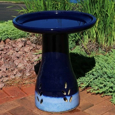 Wholesale π Sunnydaze Decor Sunnydaze Outdoor Weather-Resistant Garden Patio Classic High-Fired Smooth Ceramic Hand-Painted Bird Bath - Dark Blue π 3 Wholesale π Sunnydaze Decor Sunnydaze Outdoor Weather-Resistant Garden Patio Classic High-Fired Smooth Ceramic Hand-Painted Bird Bath - Dark Blue π