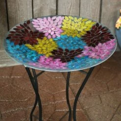 Brand new 🔥 Sunnydaze Decor Sunnydaze Outdoor Garden Patio Bird Bath with Metal Stand and Multi-Colored Mosaic Petal Design Bowl - 14" ✔️ -Garden Decor Shop unnamed file 1799