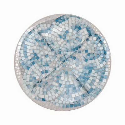 Best Sale π 23" Outdoor Mosaic Glass Birdbath Bowl with Metal Stand Blue - Alpine Corporation π 6 Best Sale π 23" Outdoor Mosaic Glass Birdbath Bowl with Metal Stand Blue - Alpine Corporation π - Image 4