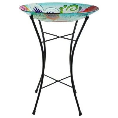 New β€οΈ Northlight 21β White and Blue Hand Painted Floral Glass Outdoor Patio Birdbath π 2 New β€οΈ Northlight 21β White and Blue Hand Painted Floral Glass Outdoor Patio Birdbath π