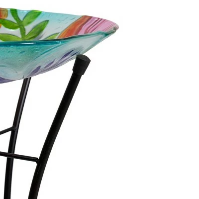 New β€οΈ Northlight 21β White and Blue Hand Painted Floral Glass Outdoor Patio Birdbath π 5 New β€οΈ Northlight 21β White and Blue Hand Painted Floral Glass Outdoor Patio Birdbath π - Image 4