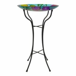 Deals 🌟 Northlight 18” Multi-Colored Hand Painted Glass Floral Pattern Outdoor Patio Bird Bath ✔️ -Garden Decor Shop unnamed file 1861