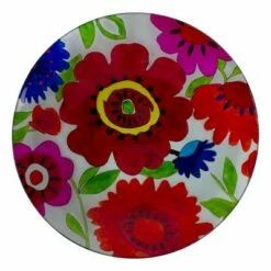 Best Pirce ⭐ Northlight 18” Red and Blue ☀️ Summer Flowers Hand Painted Glass Outdoor Patio Birdbath ✨ -Garden Decor Shop unnamed file 1883