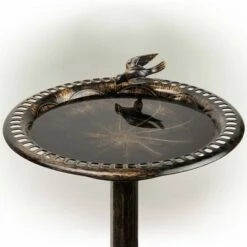 Cheap 😍 Alpine Corporation 27" Polyresin Antique Style Outdoor Birdbath Bowl with Bird Figurine Bronze ⭐ -Garden Decor Shop unnamed file 1916