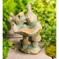 Best reviews of 🎉 Wind & Weather Antiqued Two Birds Perched Atop Mushrooms Birdbath 😍