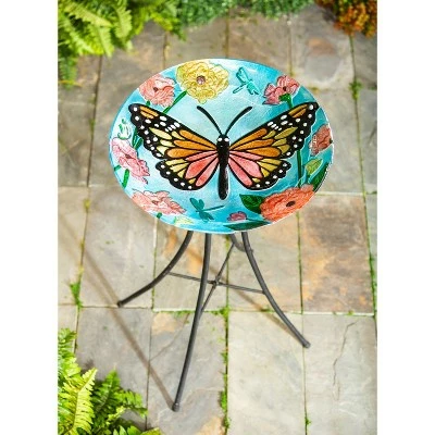 Outlet π― Evergreen 18" Glitter Hand Painted and Embossed Bird Bath, Butterfly π₯° 3 Outlet π― Evergreen 18" Glitter Hand Painted and Embossed Bird Bath, Butterfly π₯°