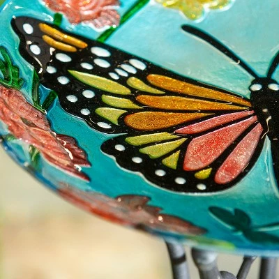 Outlet π― Evergreen 18" Glitter Hand Painted and Embossed Bird Bath, Butterfly π₯° 4 Outlet π― Evergreen 18" Glitter Hand Painted and Embossed Bird Bath, Butterfly π₯° - Image 2