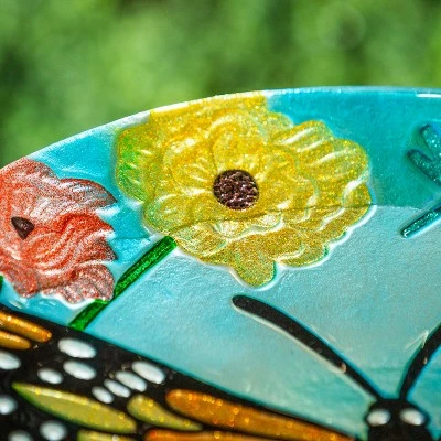 Outlet π― Evergreen 18" Glitter Hand Painted and Embossed Bird Bath, Butterfly π₯° 5 Outlet π― Evergreen 18" Glitter Hand Painted and Embossed Bird Bath, Butterfly π₯° - Image 3
