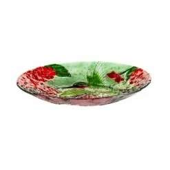 Best reviews of 🌟 Evergreen 18" Hand Painted Bird Bath with Crushed Glass, Happy Hummingbirds ⌛