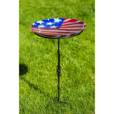 Best deal π Evergreen 18" Glass Bird Bath, American Flag π 7 Best deal π Evergreen 18" Glass Bird Bath, American Flag π - Image 5