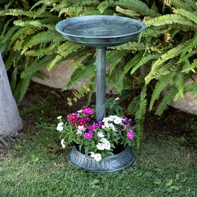 Top 10 ❤️ 25" Outdoor Polyresin Birdbath with Planter Yard Statue Green - Alpine Corporation 🧨 3 Top 10 ❤️ 25" Outdoor Polyresin Birdbath with Planter Yard Statue Green - Alpine Corporation 🧨