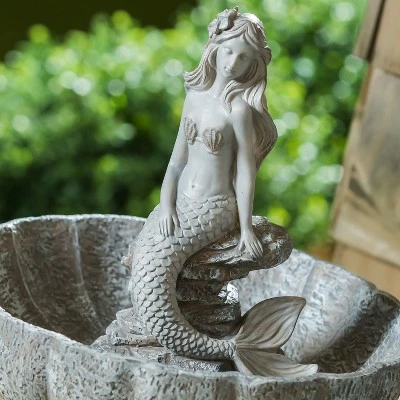 Discount β Evergreen Mermaid Concrete Finish Bird Bath π 4 Discount β Evergreen Mermaid Concrete Finish Bird Bath π - Image 2