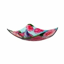 New ❤️ Evergreen 16.5" Hand Painted and Embossed Square Bird Bath, Hummingbird with Flowers ✔️ -Garden Decor Shop unnamed file 2030