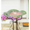 Discount 😍 Evergreen 16" Textured Glass Bird Bath, Iridescent Wave 👍