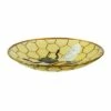 New 👍 Evergreen 18" Glass Bird Bath, Bee ⌛