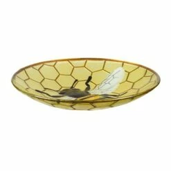 New π Evergreen 18" Glass Bird Bath, Bee β