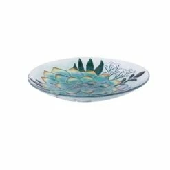 Discount 😍 Evergreen 18" Hand Painted and Embossed Glass Bird Bath with Solar Stand, Succulent 🌟 -Garden Decor Shop unnamed file 2067
