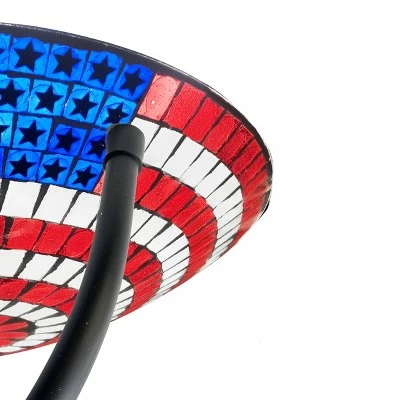 Discount 𧨠Backyard Expressions 24.5" Glass American Flag Birdbath π 3 Discount 𧨠Backyard Expressions 24.5" Glass American Flag Birdbath π - Image 2
