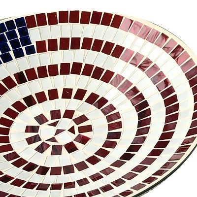 Discount 𧨠Backyard Expressions 24.5" Glass American Flag Birdbath π 4 Discount 𧨠Backyard Expressions 24.5" Glass American Flag Birdbath π - Image 3