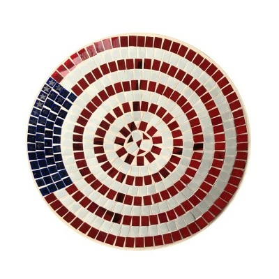 Discount 𧨠Backyard Expressions 24.5" Glass American Flag Birdbath π 5 Discount 𧨠Backyard Expressions 24.5" Glass American Flag Birdbath π - Image 4