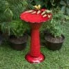 Discount ❤️ 28" Metal Birdbath With Birds And Leaves - Red - Alpine Corporation 🎉 -Garden Decor Shop unnamed file 2078
