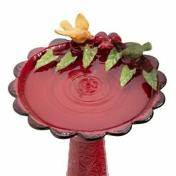 Discount ❤️ 28" Metal Birdbath With Birds And Leaves - Red - Alpine Corporation 🎉 -Garden Decor Shop unnamed file 2081
