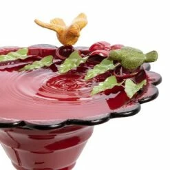 Discount ❤️ 28" Metal Birdbath With Birds And Leaves - Red - Alpine Corporation 🎉 -Garden Decor Shop unnamed file 2082