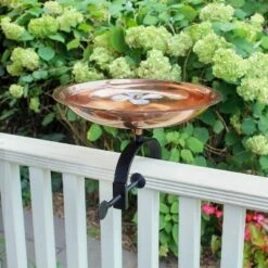 Budget 🌟 7.5" 🐕 Dogwood Garden Birdbath with Over Rail Bracket Copper Plated and Colored Patina Finish - ACHLA Designs 💯 -Garden Decor Shop unnamed file 2100
