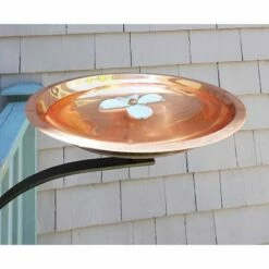 Best deal 👏 ACHLA Designs 12.5" Wide 🦮 Dogwood Garden Birdbath with Rail Mount Bracket Copper Plated and Colored Patina Finish - Achla Design 🥰