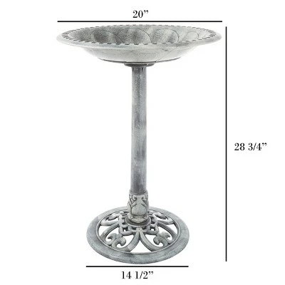 Promo π₯ Nature Spring 20" Antique-Style Outdoor Garden Birdbath With Pedestal - Gray π₯° 3 Promo π₯ Nature Spring 20" Antique-Style Outdoor Garden Birdbath With Pedestal - Gray π₯°