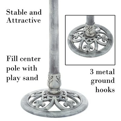 Promo π₯ Nature Spring 20" Antique-Style Outdoor Garden Birdbath With Pedestal - Gray π₯° 6 Promo π₯ Nature Spring 20" Antique-Style Outdoor Garden Birdbath With Pedestal - Gray π₯° - Image 4