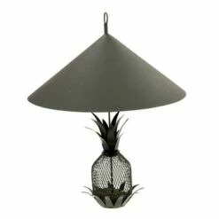 Budget β¨ 18" Steel Garden Pineapple Bird Feeder Black - ACHLA Designs π