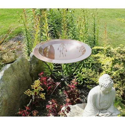 Wholesale β 3" Large Brass Classic Birdbath with Shallow Rimmed Bowl Antique Copper Plated - Achla Designs π 3 Wholesale β 3" Large Brass Classic Birdbath with Shallow Rimmed Bowl Antique Copper Plated - Achla Designs π