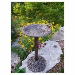 Flash Sale ⌛ Oakland Living 32" Hummingbird Bird Bath - Antique Bronze ⭐