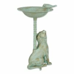 Brand new β€οΈ Zingz & Thingz Zingz & Thingz 21.25" Cat Aluminum Birdbath Teal Green π